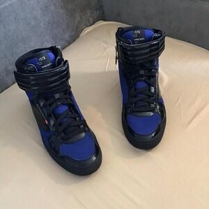 Diesel Blue and Black High-Top Sneakers
